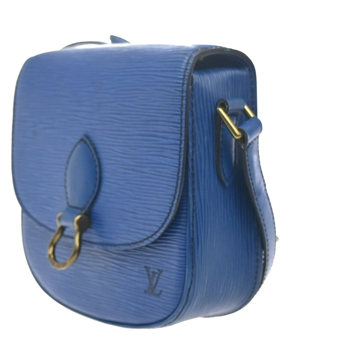 LOUIS VUITTON LV Mini Saint Cloud Shoulder Bag Epi Leather Blue M52215 83MA444