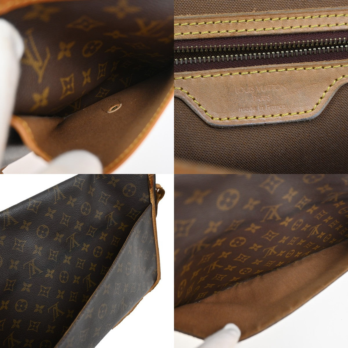 LOUIS VUITTON Gibeciere GM Shoulder Bag Monogram Leather Brown M42249 68YJ063