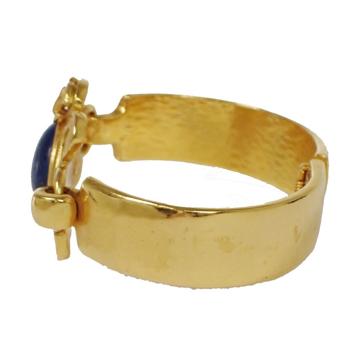 CHANEL CC Lapis Lazuli Bracelet Bangle 97P GHW Blue Accessory Vintage 28RH121