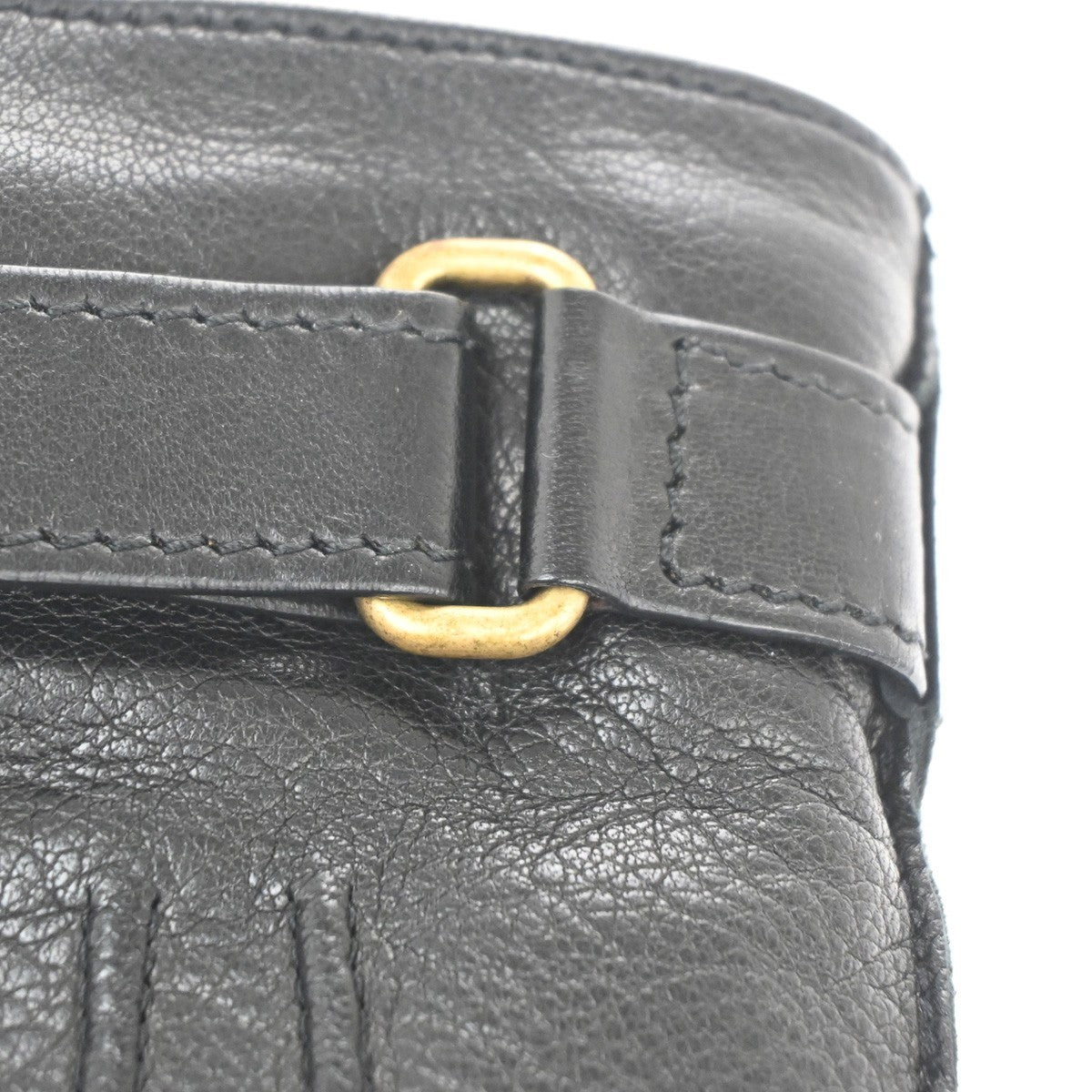 GUCCI Logo Tiger Head Gloves Size 8/S Lambskin Leather Black GHW Italy 04YJ103