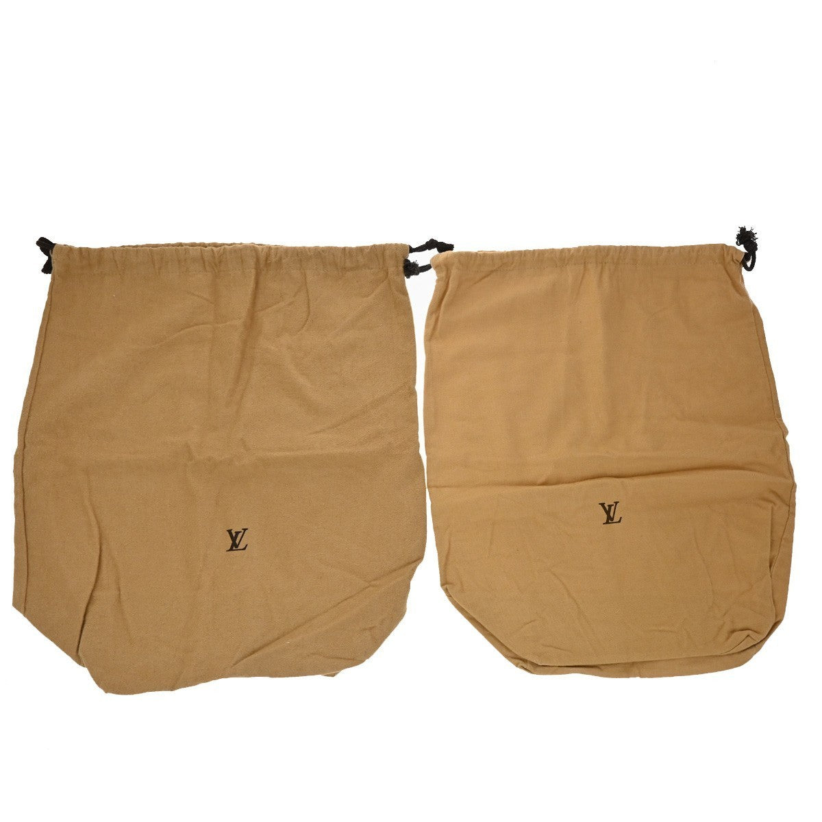 LOUIS VUITTON Logo 10 Set Dust Bag Drawstring Canvas Cotton Beige Brown 01KP237