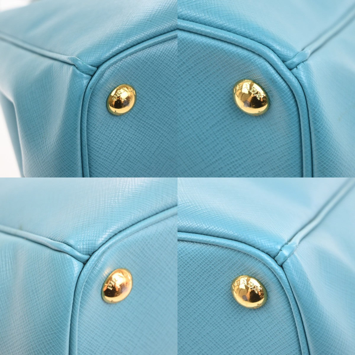 PRADA Galleria 2way Shoulder Hand Bag Saffiano Leather Blue Italy GHW 12KC931