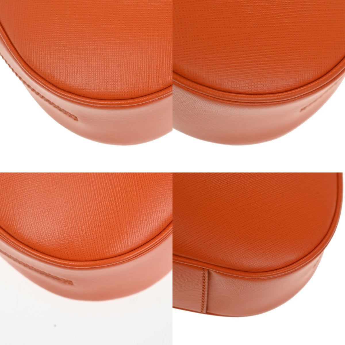 SALVATORE FERRAGAMO Gancini Logo Shoulder Bag Leather Orange GHW Italy 72RL709