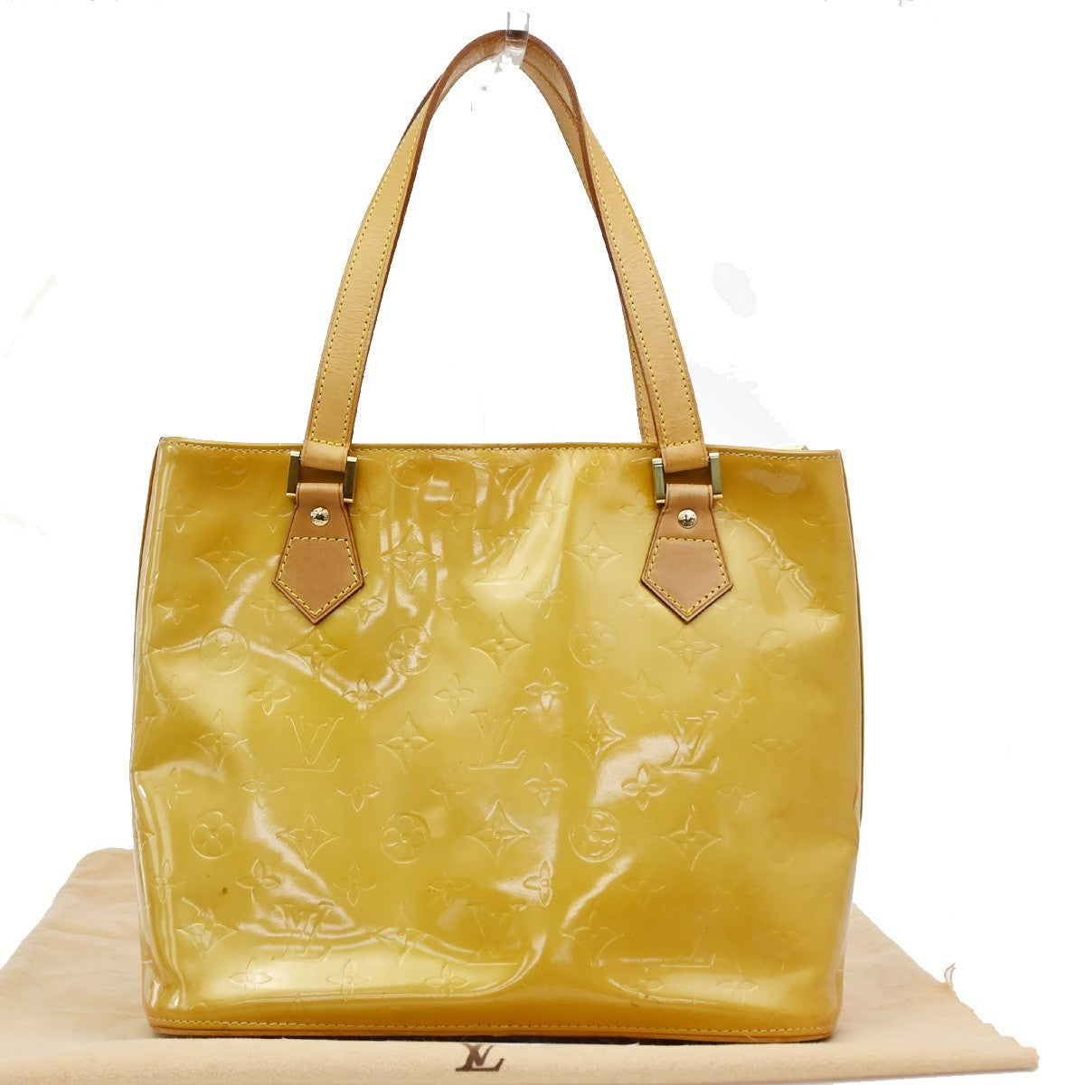 LOUIS VUITTON Houston Shoulder Bag Monogram Vernis Leather Yellow M91004 30DA081
