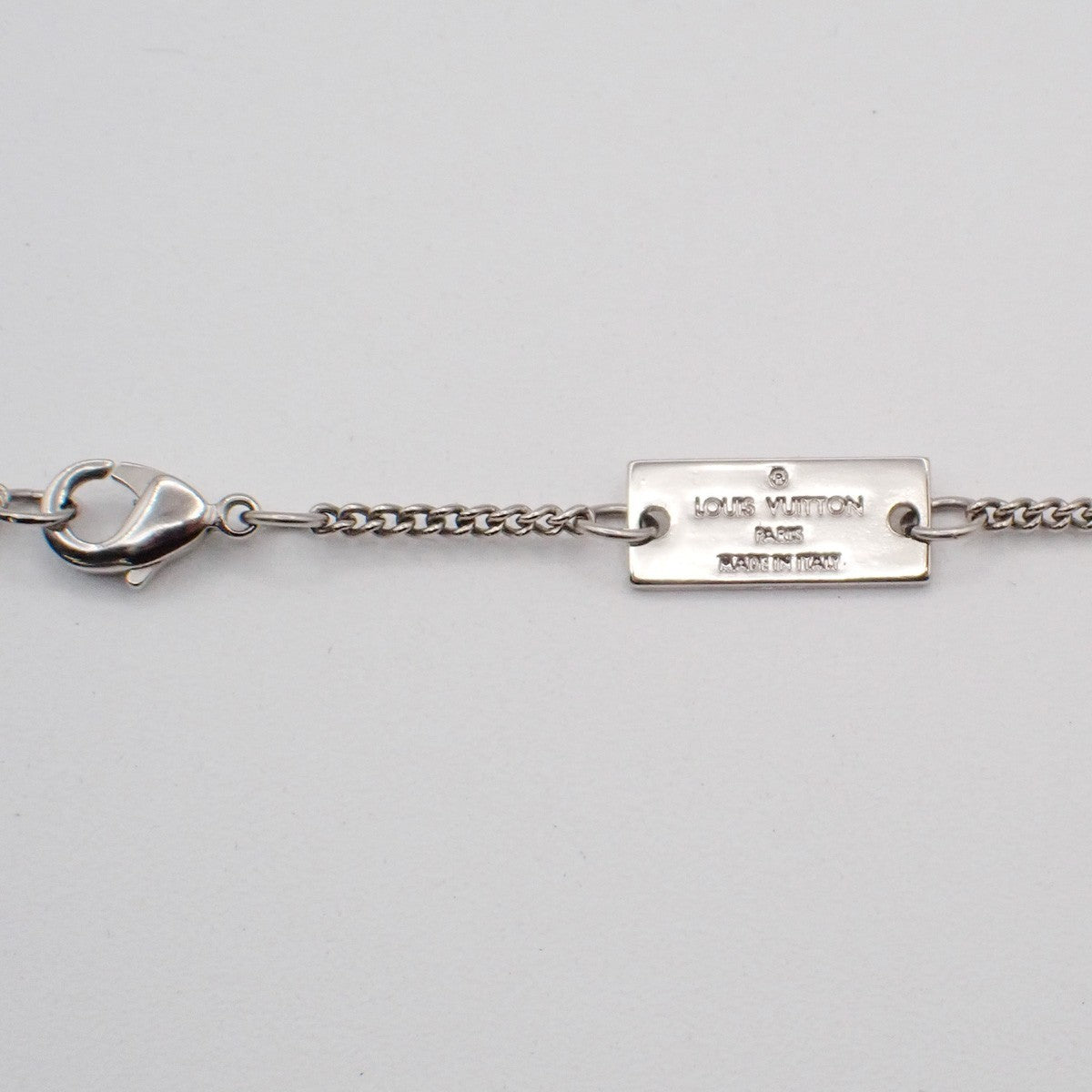 LOUIS VUITTON  Logo Ring Pendant Long Necklace Monogram SHW Italy M62485 34MA183
