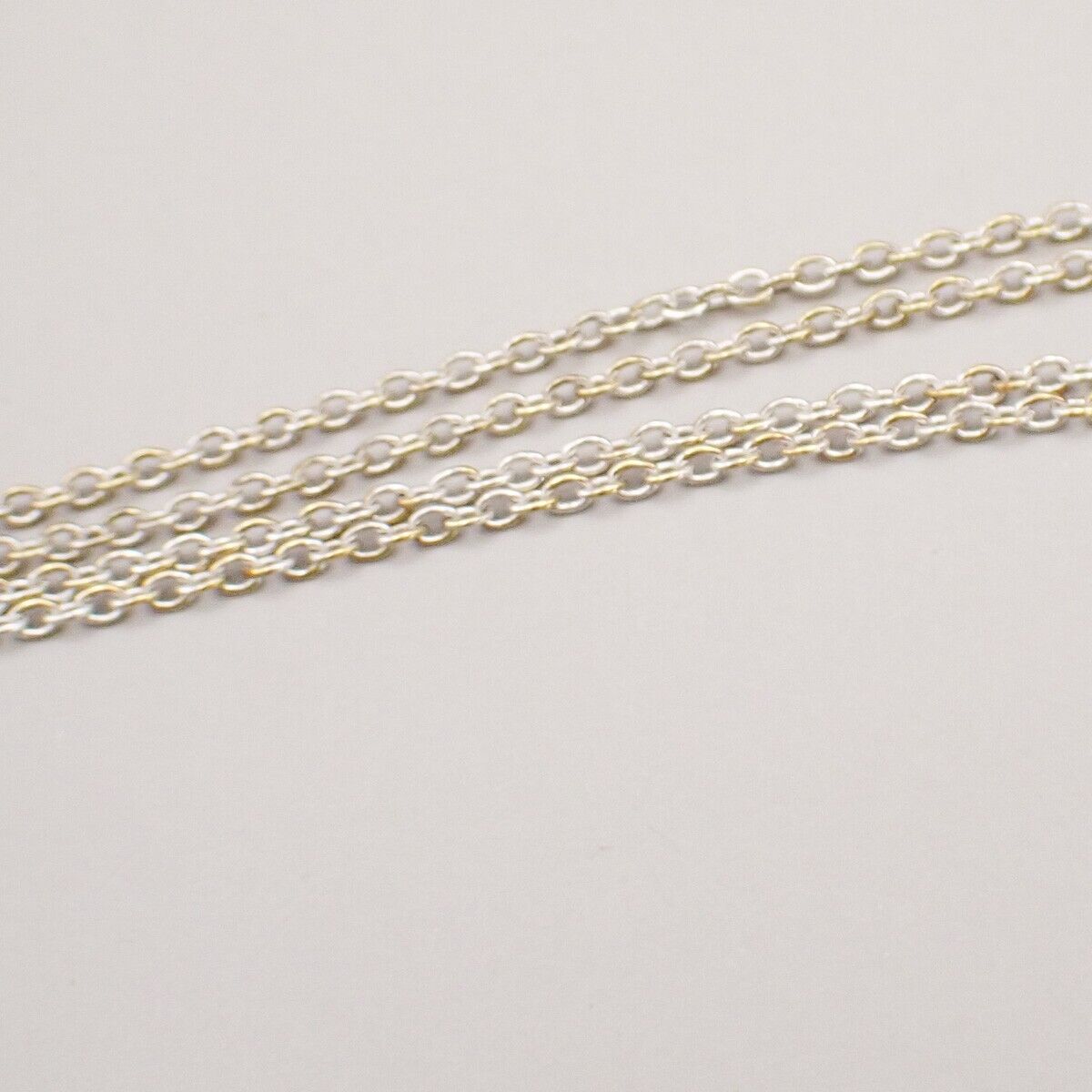 TIFFANY & CO. Open Heart 22mm Chain Necklace Silver Ag 925 Gold-Plated 01YF225