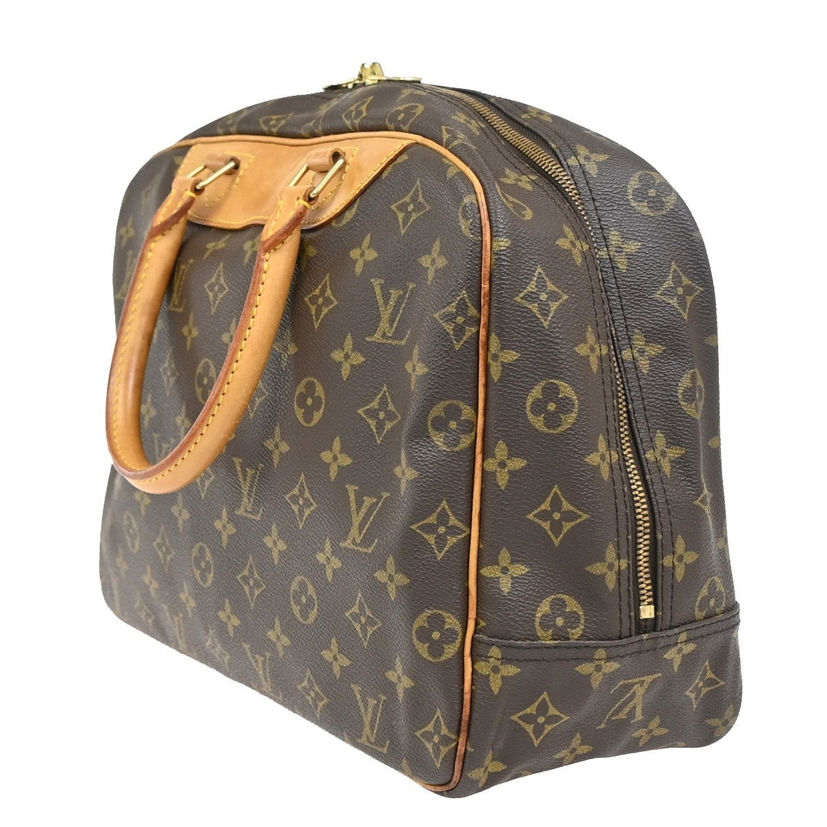 LOUIS VUITTON LV Logo Deauville Hand Bag Monogram Leather Brown M47270 35YJ033
