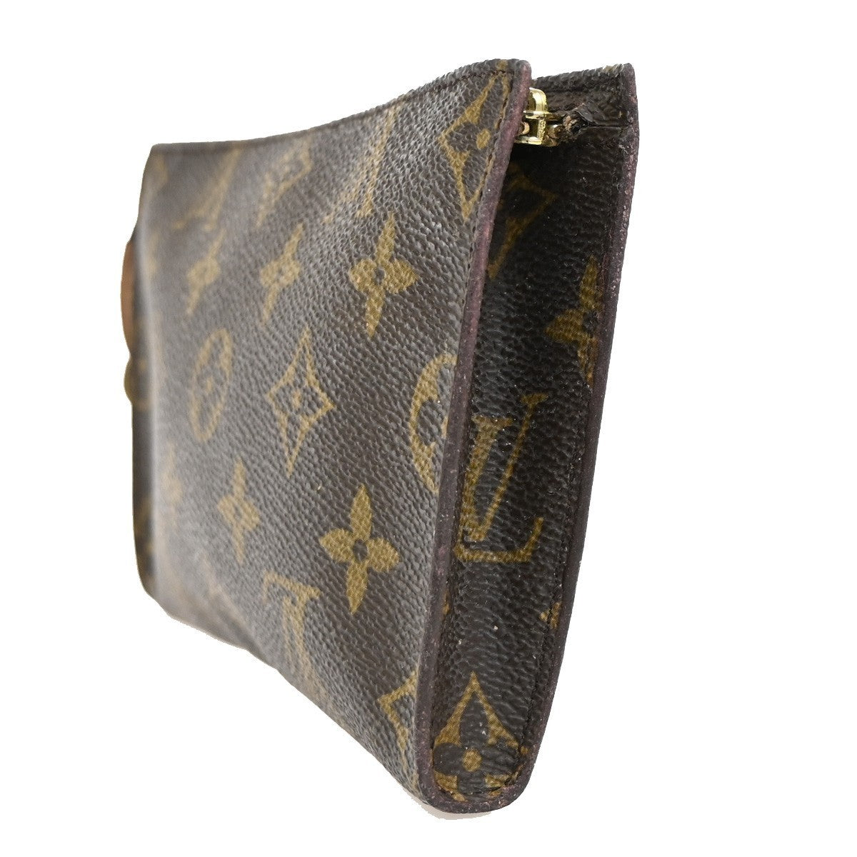 LOUIS VUITTON LV Bucket PM Pouch Bag Monogram Leather Brown France 67KB284