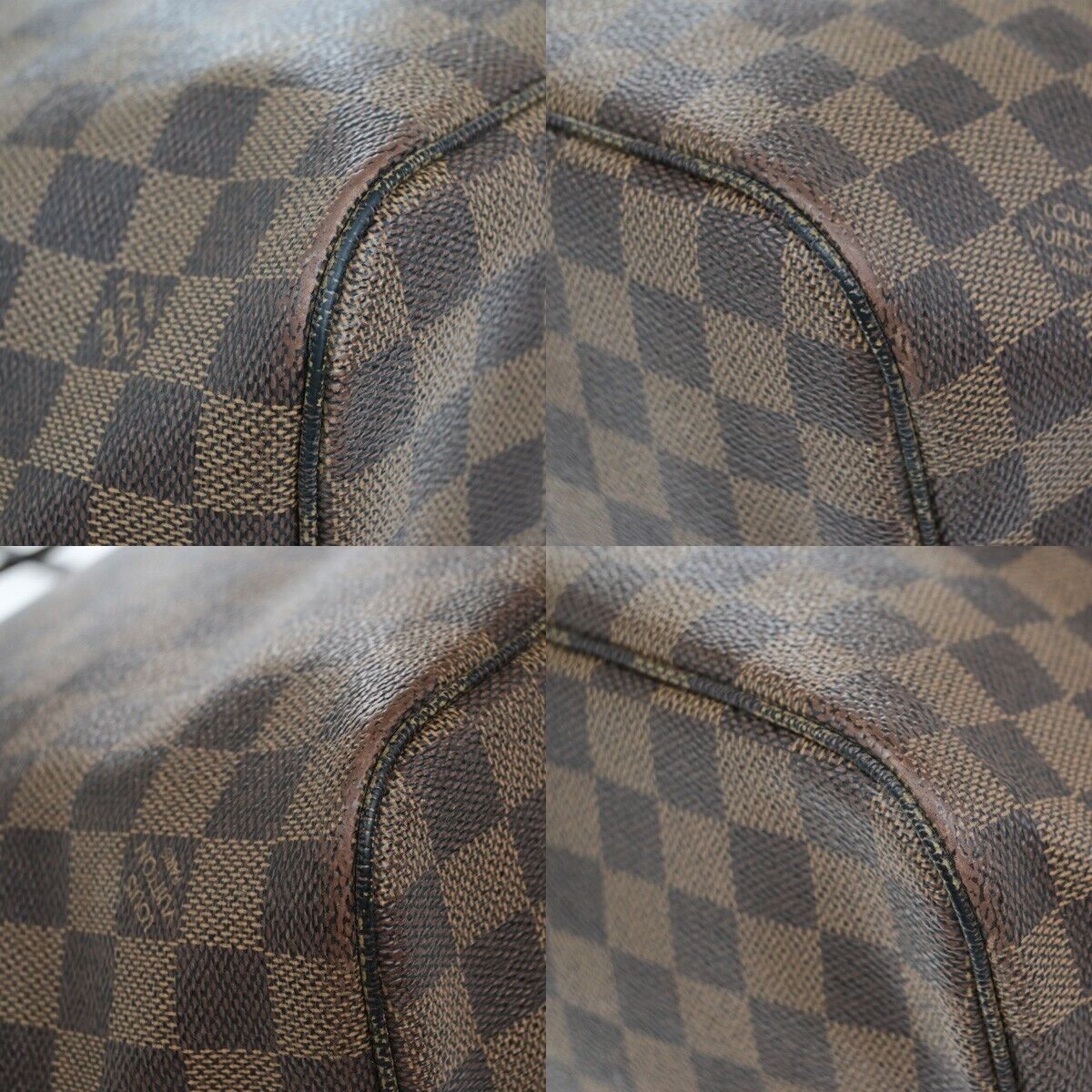 LOUIS VUITTON Neverfull MM Shoulder Tote Bag Damier Leather Brown N51105 13ED784