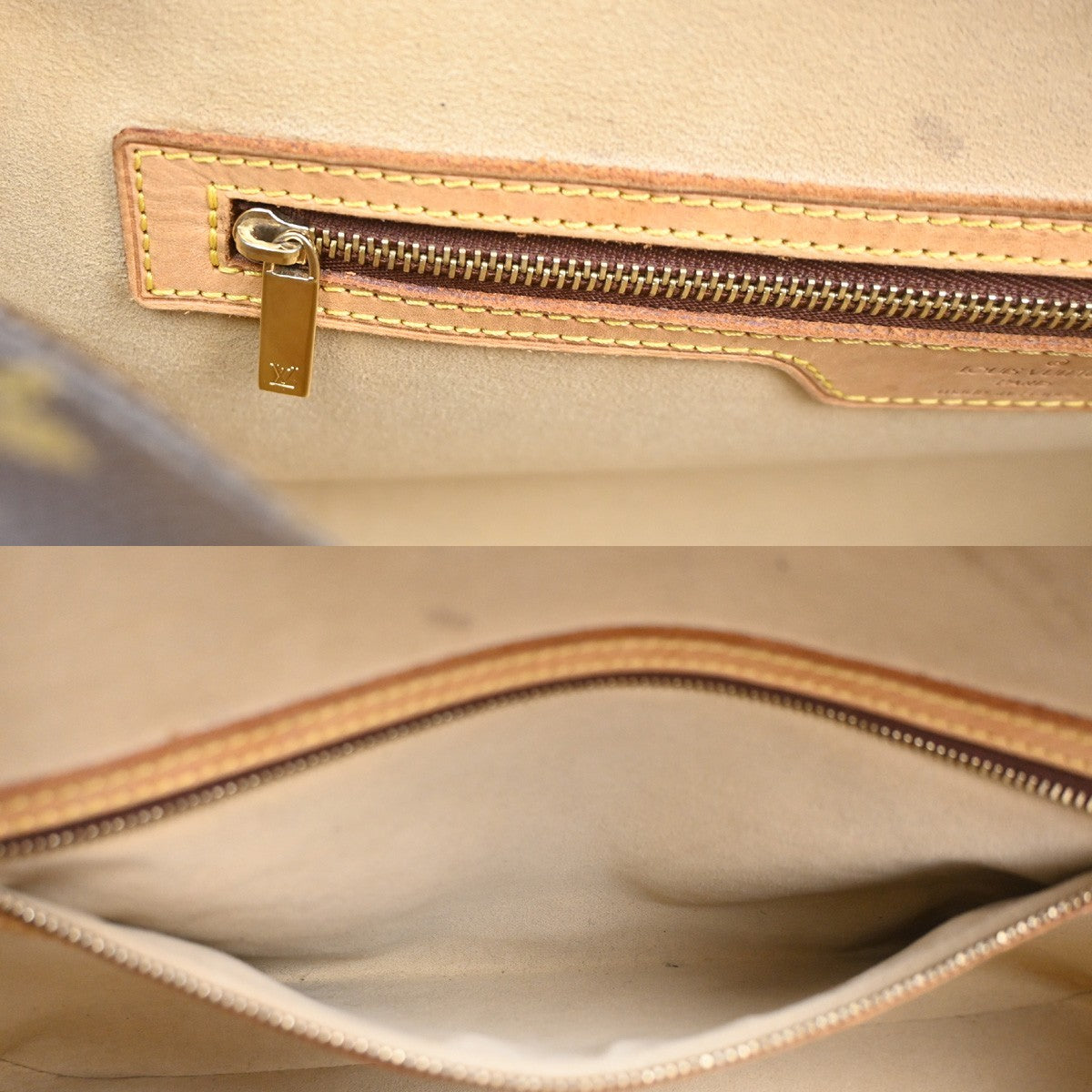 LOUIS VUITTON LV Logo Cite GM Shoulder Bag Monogram Leather Brown M51181 84TA653