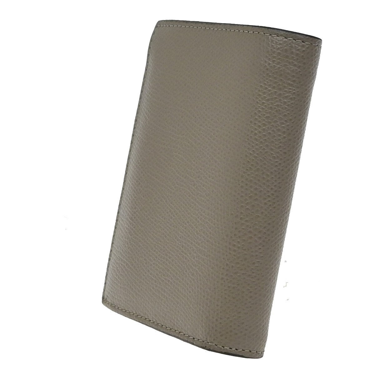 FENDI Logo F is Bifold Compact Wallet Leather Gray GHW Italy 65EG184