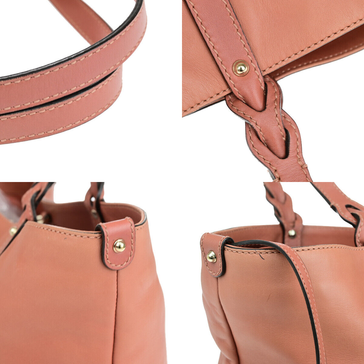GUCCI Logo Shoulder Tote Bag Pouch Exotic Leather Pink GHW Italy 82YF660
