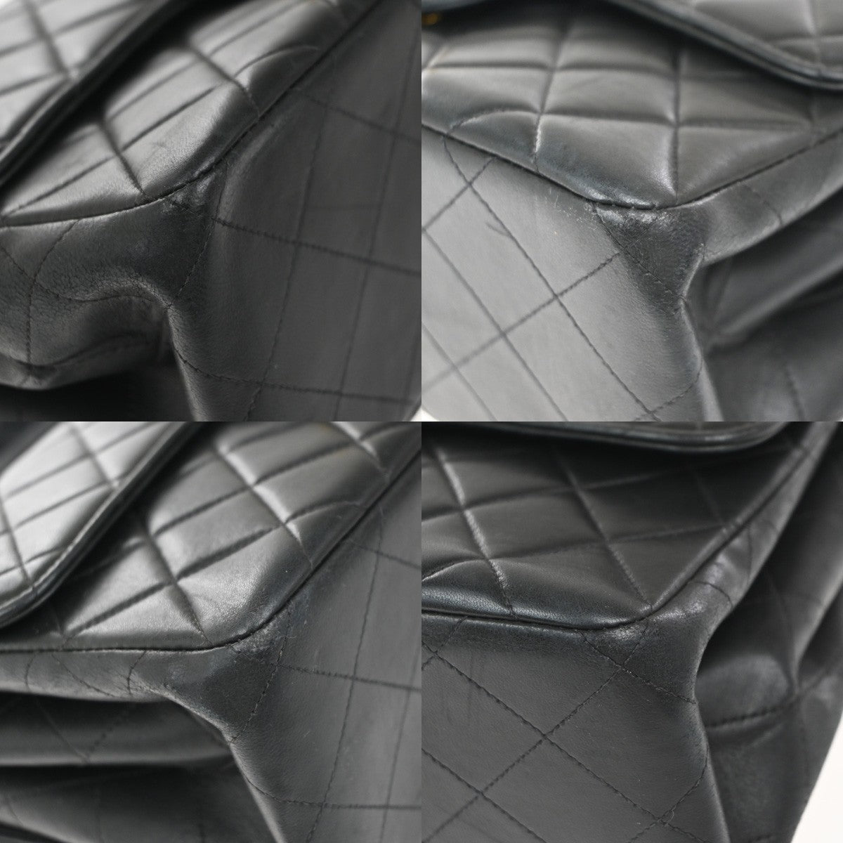 CHANEL Matelasse 25 Double Face Top Hand Hand Bag Leather Black Vintage 880RP115
