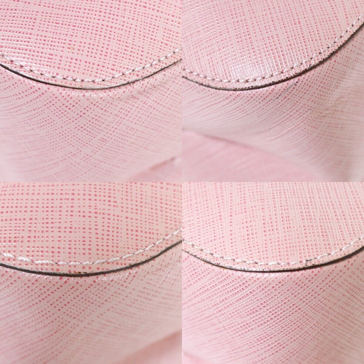SALVATORE FERRAGAMO Gancini Hand Bag Leather Pink Silver Made in Italy 62HB105