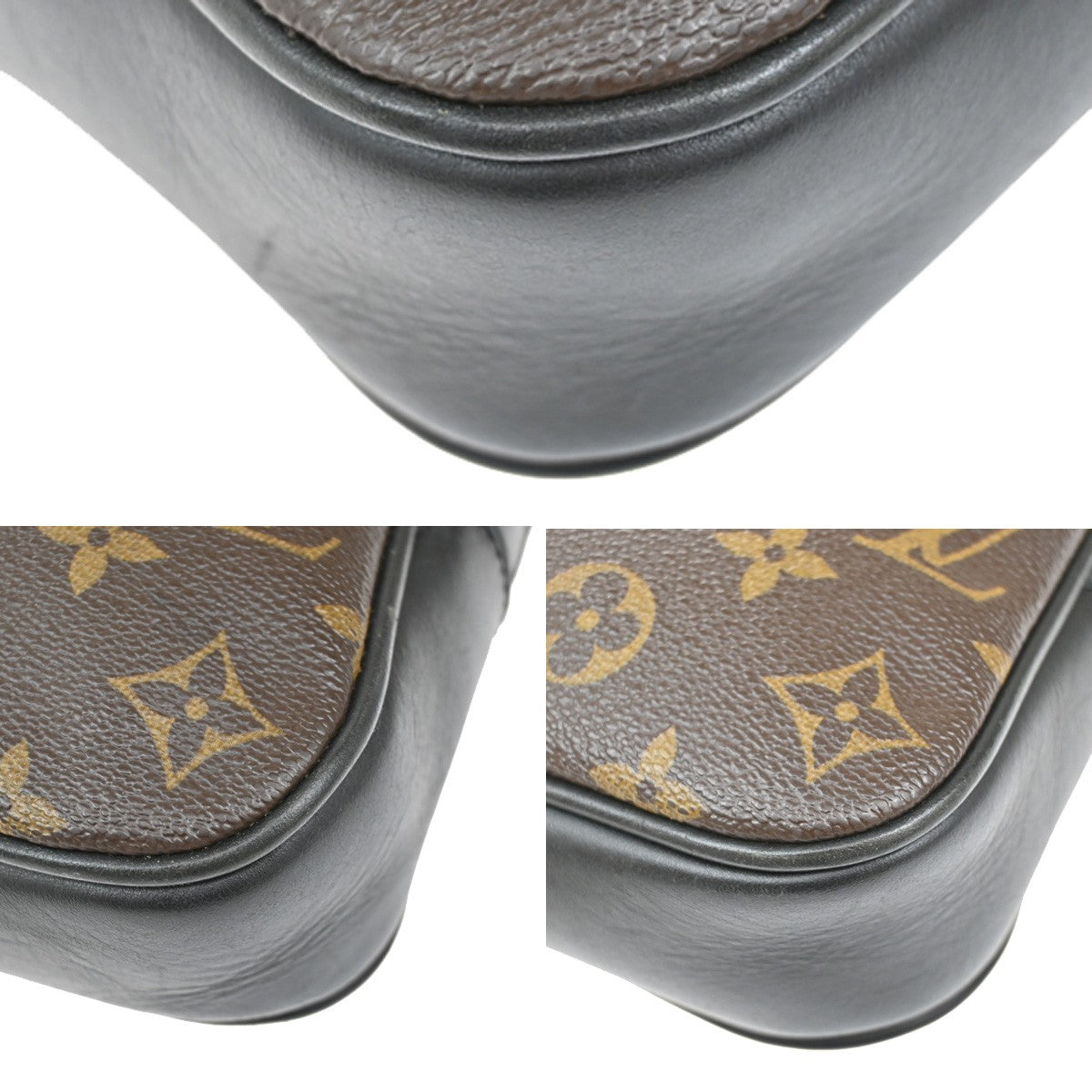 LOUIS VUITTON Bass MM Shoulder Bag Monogram Macassar Brown Black M56715 72KB468