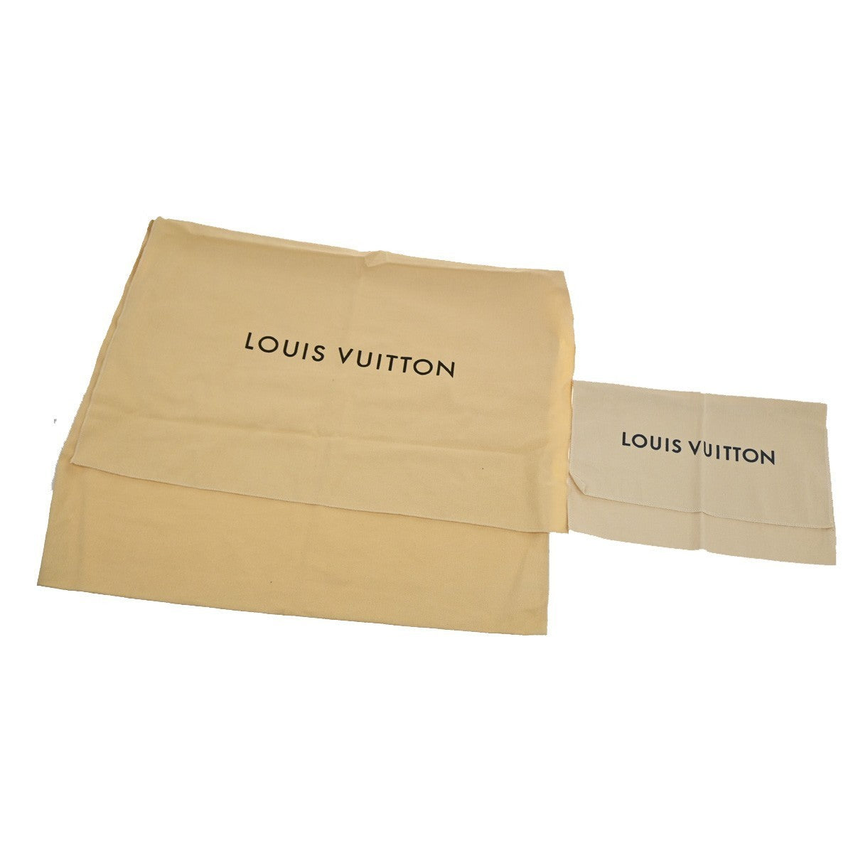 LOUIS VUITTON Logo 10 Set Dust Bag Drawstring Canvas Cotton Beige Brown 03KB838