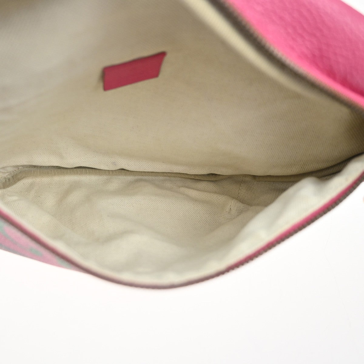 GUCCI GG Logo Print Sherry Bum Body Bag Leather Pink GHW Italy 89CA738