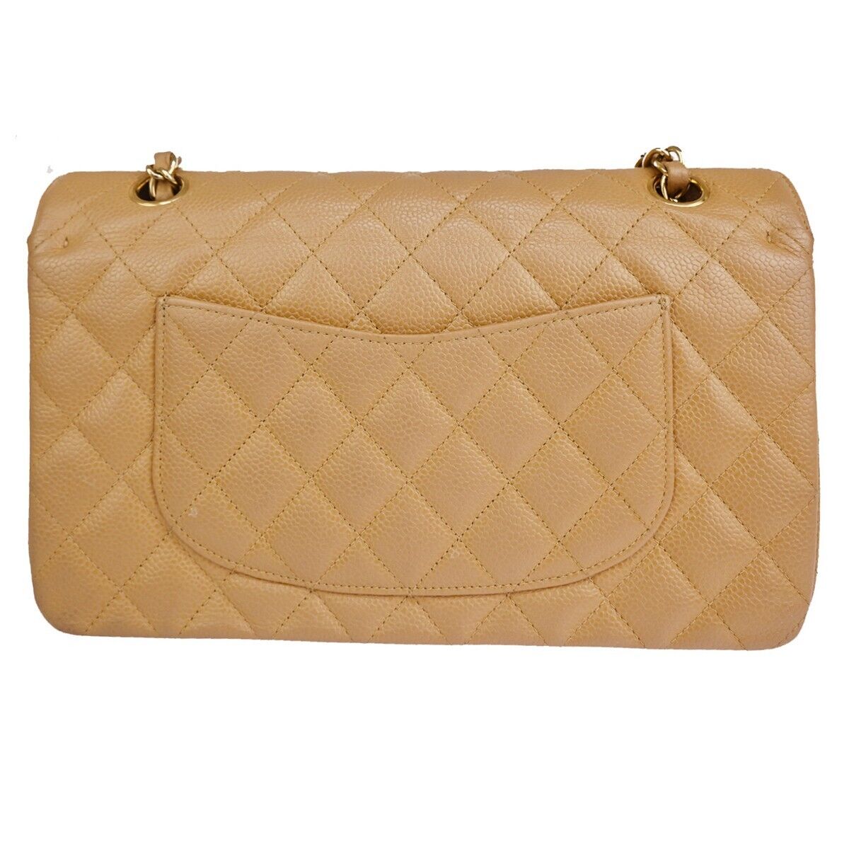 CHANEL CC Matelasse 25 Double Flap Chain Shoulder Bag Caviar Leather 239RJ661