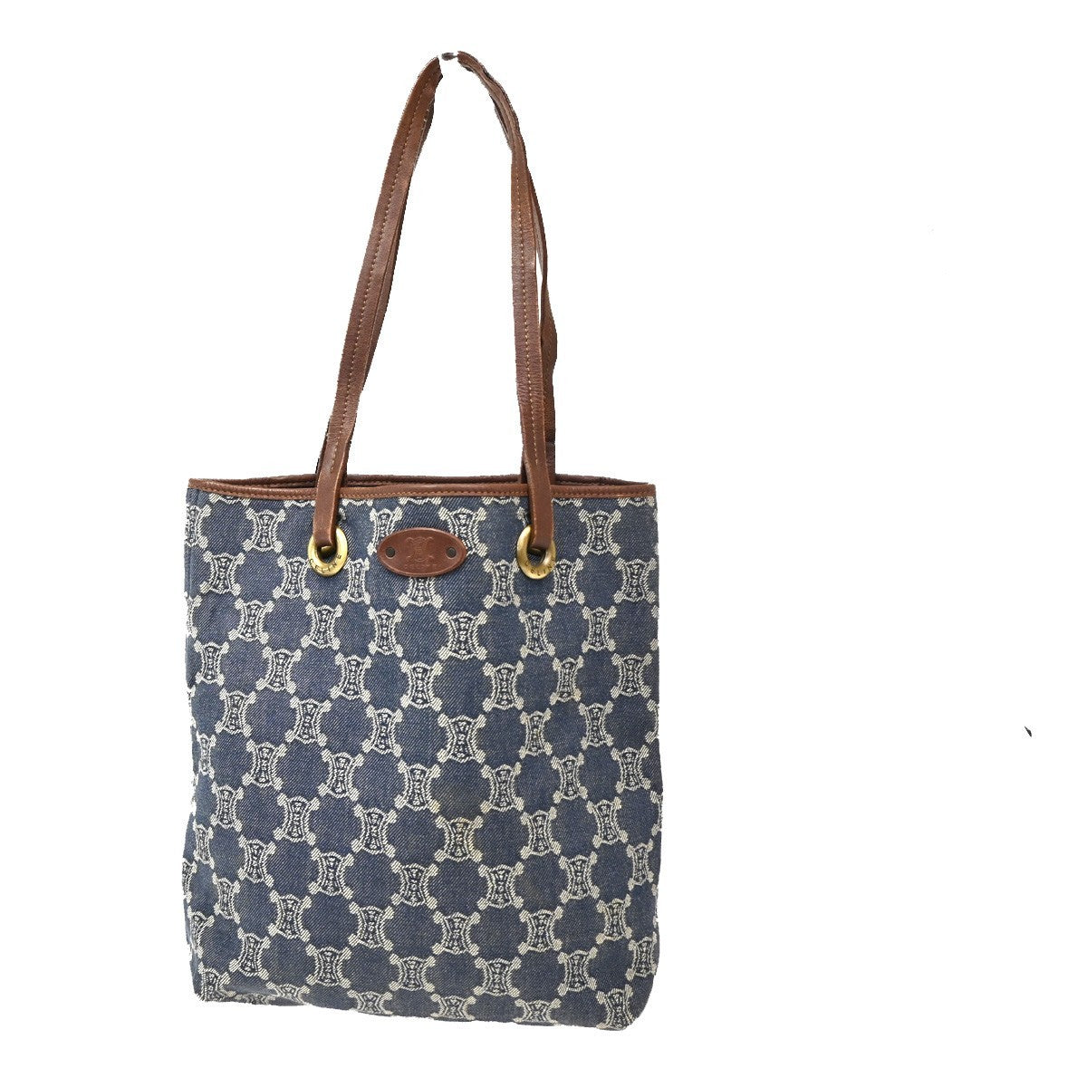 CELINE Logo Macadam Pattern Shoulder Bag Canvas Leather NY BN GHW Italy 66CA534