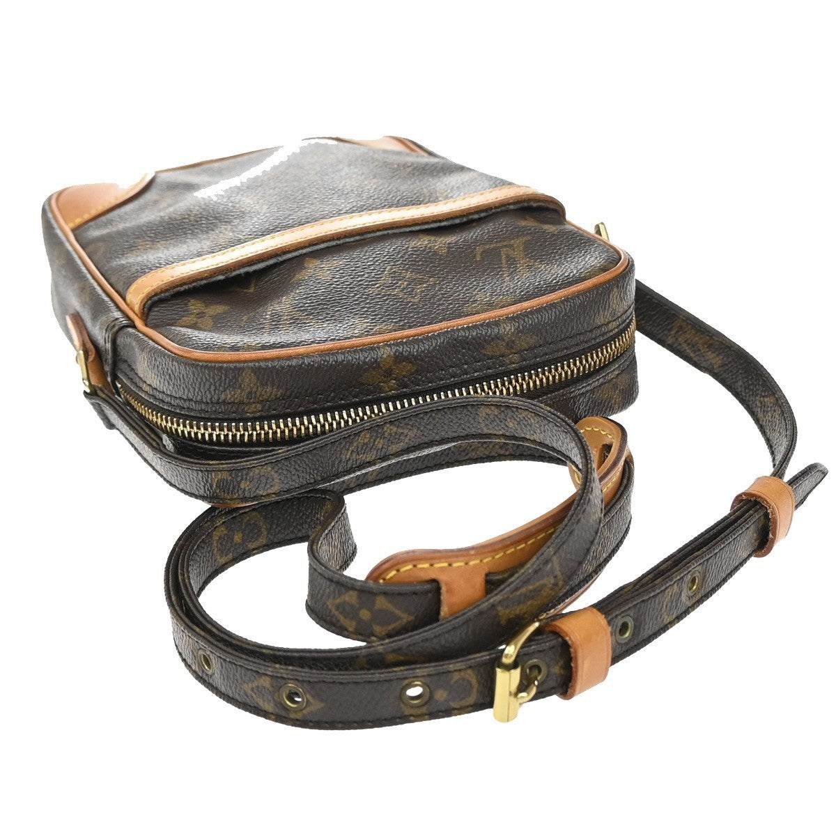 LOUIS VUITTON Danube Shoulder Bag Monogram Leather Brown France M45266 73KP006