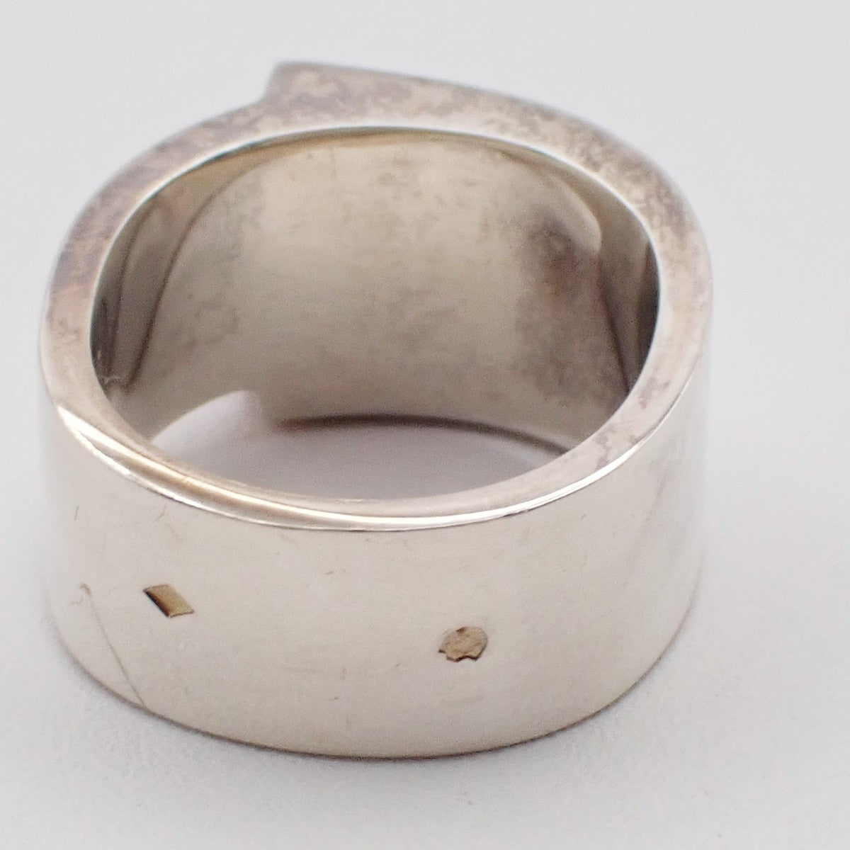 HERMES H Logo Candy Ring Size 53 Silver Ag 925 Red Accessory 32RP016
