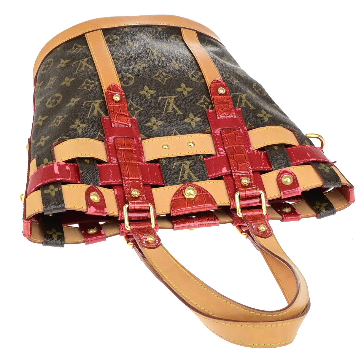 LOUIS VUITTON Neo Bucket Shoulder Bag Monogram Ruby Leather BN RD M95613 81YG627