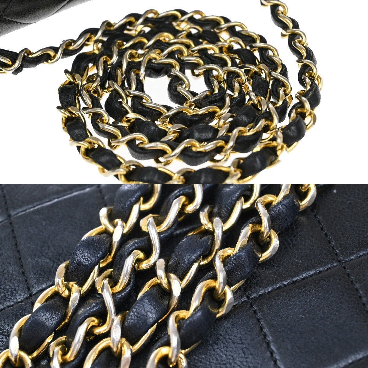 CHANEL CC Mini Matelasse Chain Shoulder Bag Leather Black GHW Vintage 318RF284