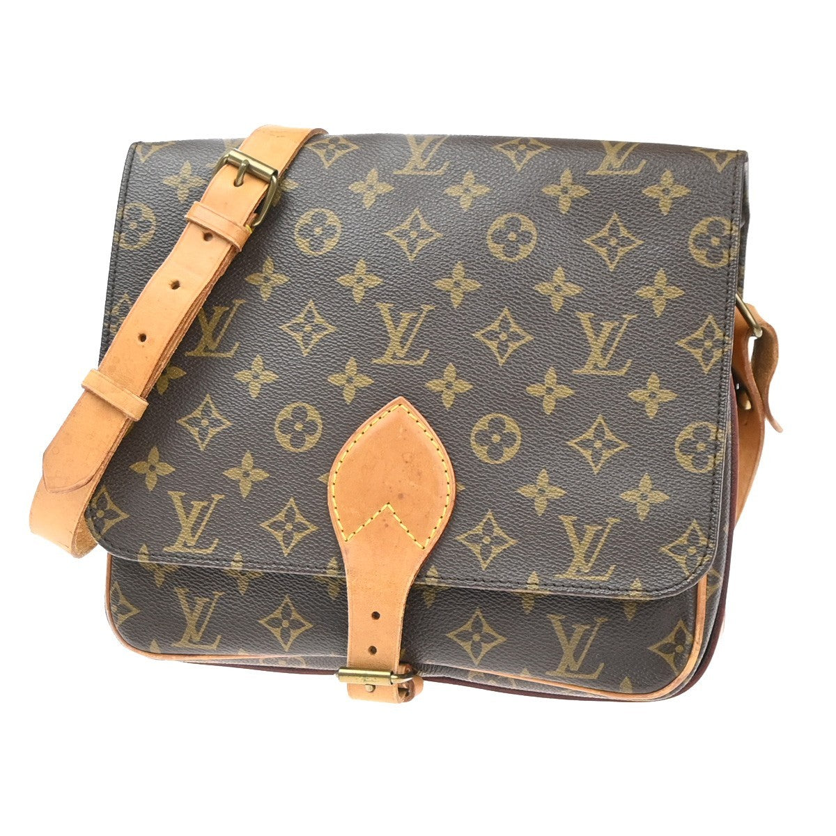 LOUIS VUITTON Cartouchiere GM Shoulder Bag Monogram Leather Brown M51252 88KC813