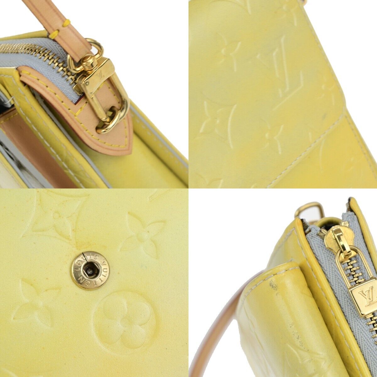 LOUIS VUITTON LV Motto Shoulder Bag Monogram Vernis Leather Gris M91030 63EC941