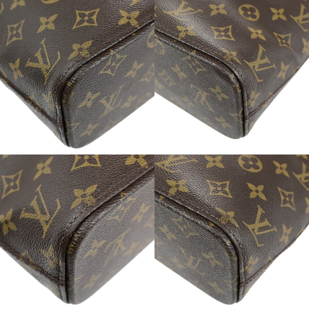LOUIS VUITTON Logo Luco Shoulder Tote Bag Monogram Leather Brown M51155 84ED409