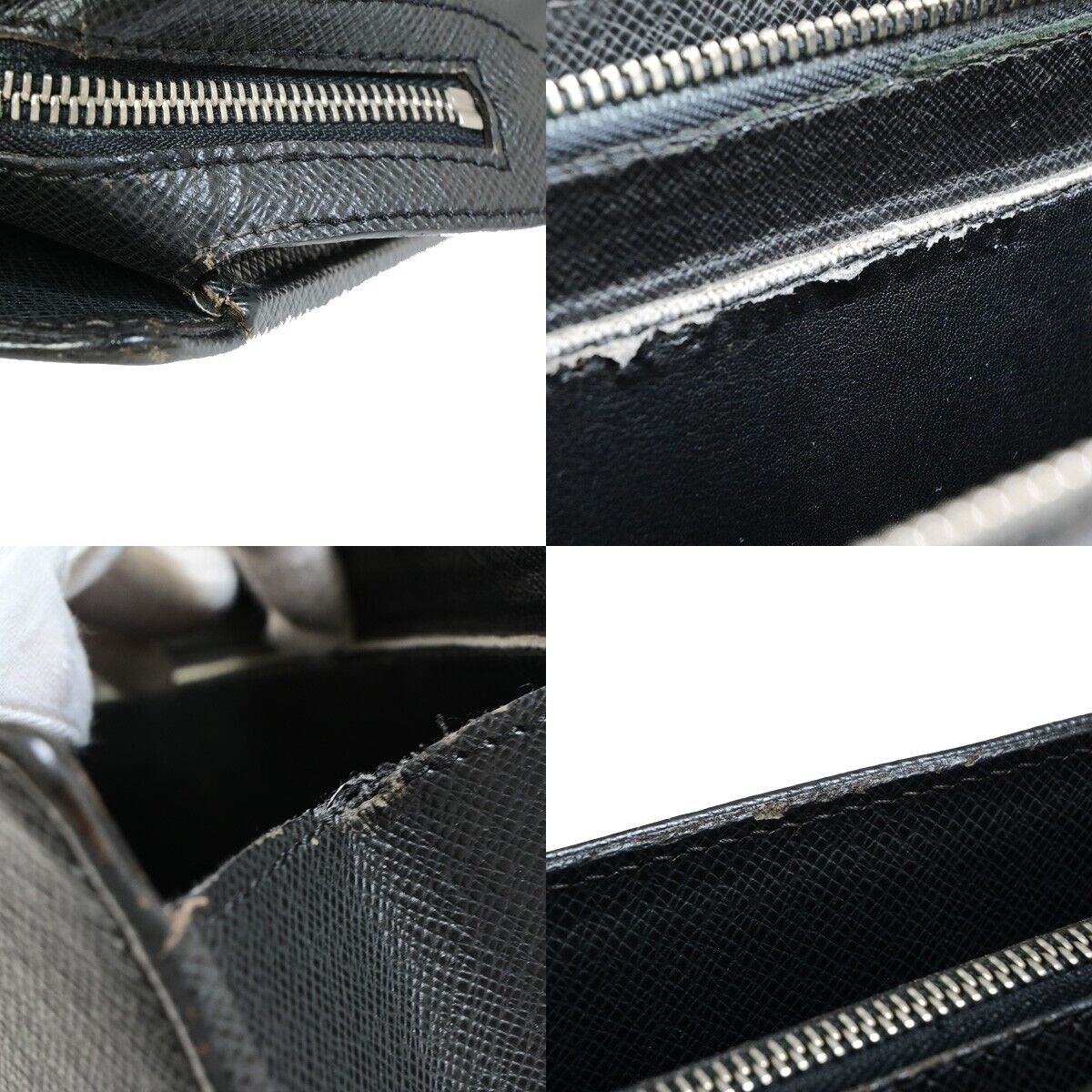 LOUIS VUITTON Porte Documents Lozan Briefcase Hand Bag Taiga BK M30052 61EC575