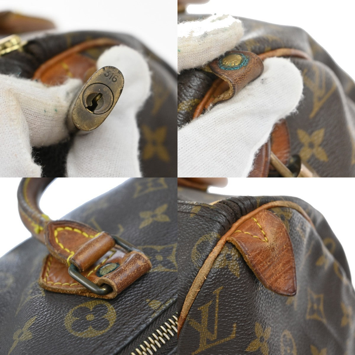 LOUIS VUITTON Speedy 30 Travel Hand Bag Monogram Leather Brown M41526 35EF904