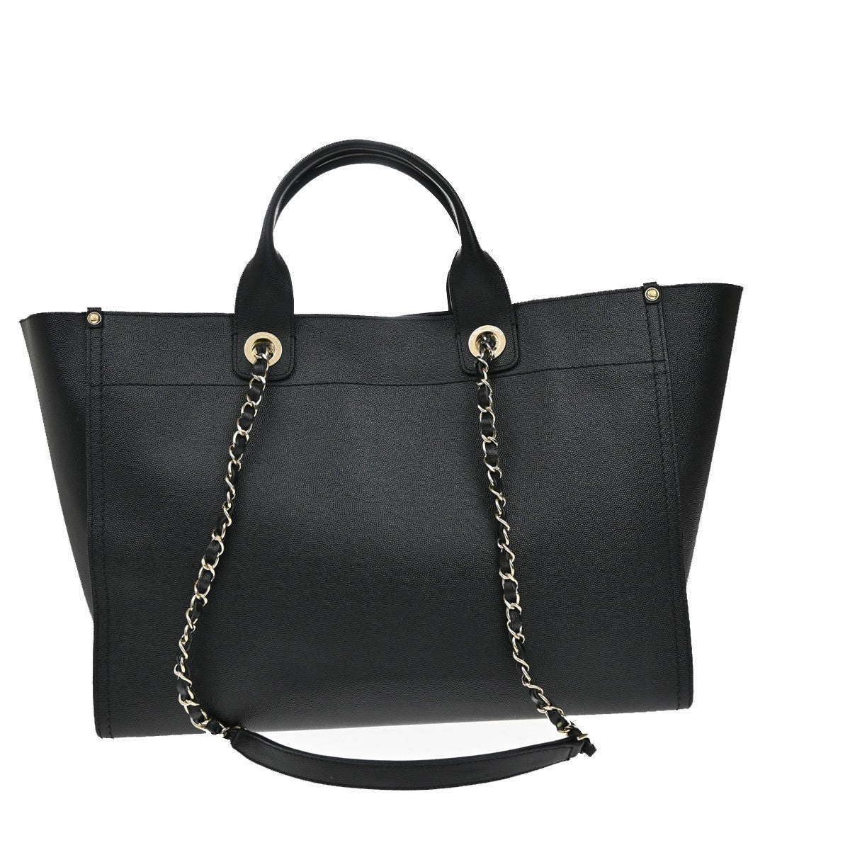 CHANEL CC Deauville 2Way Hand Bag Grained Calfskin Leather Studs BK GHW 773RL534
