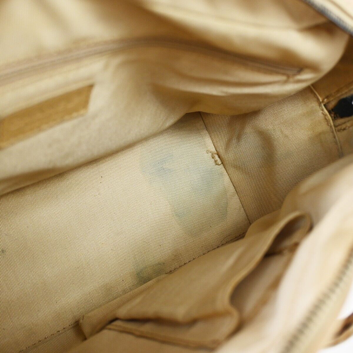 CHANEL CC Logo Wild Stitch Hand Tote Bag Leather Beige Black Italy 11SH052