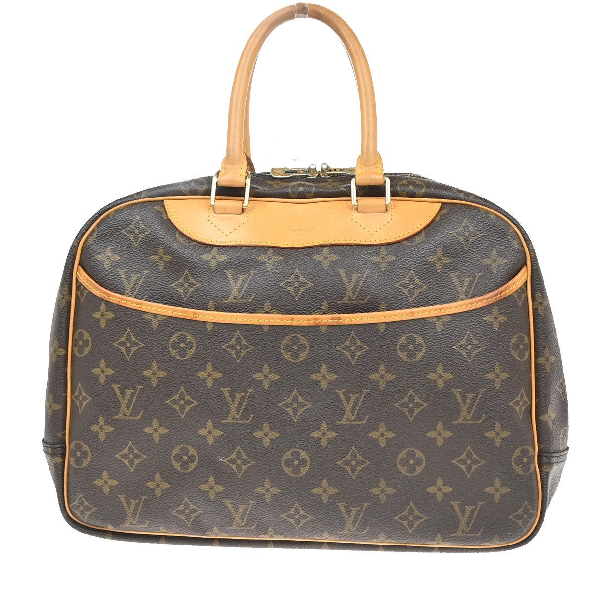 LOUIS VUITTON LV Logo Deauville Hand Bag Monogram Leather Brown M47270 16KP591