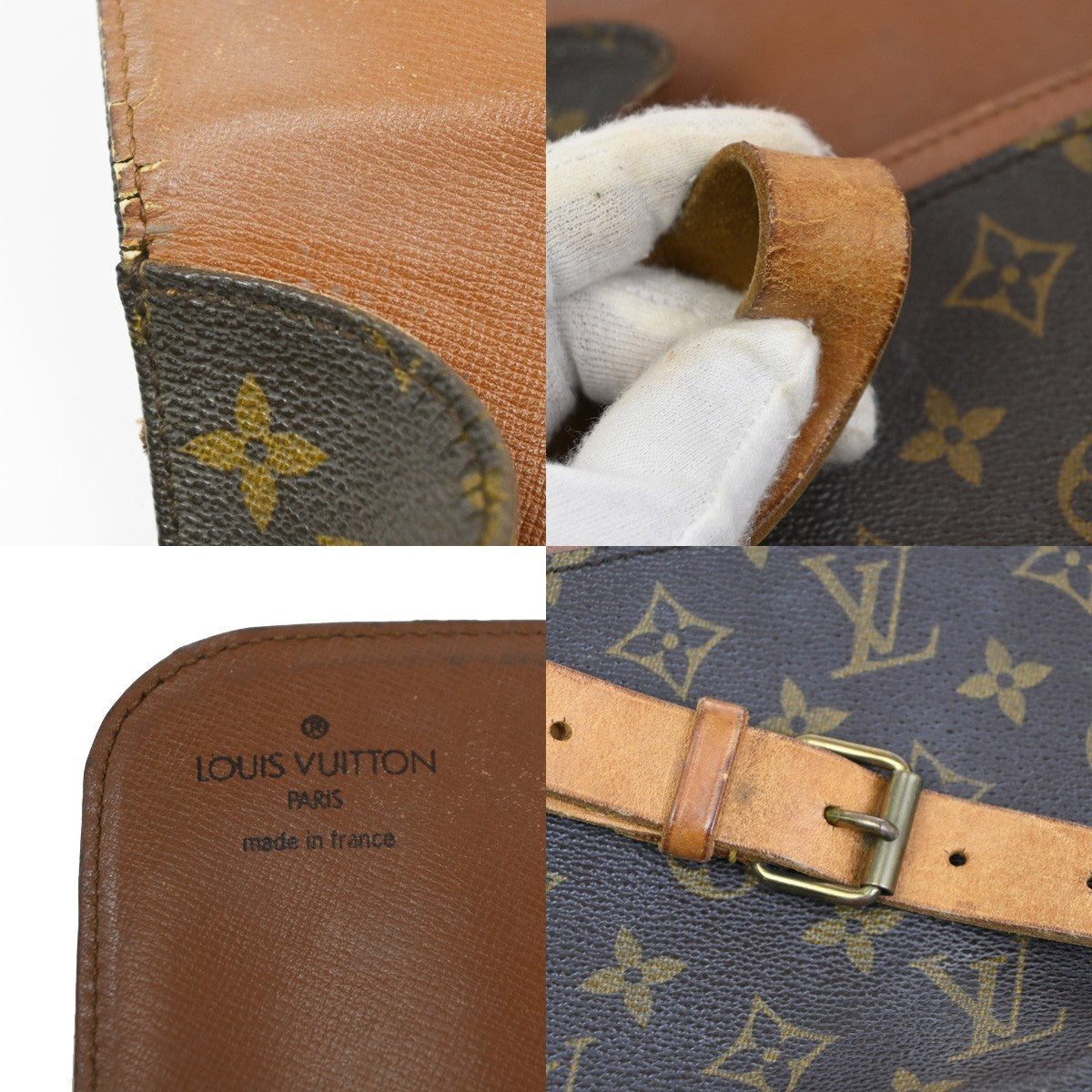LOUIS VUITTON Cartouchiere MM Shoulder Bag Monogram Leather Brown M51253 37CA969