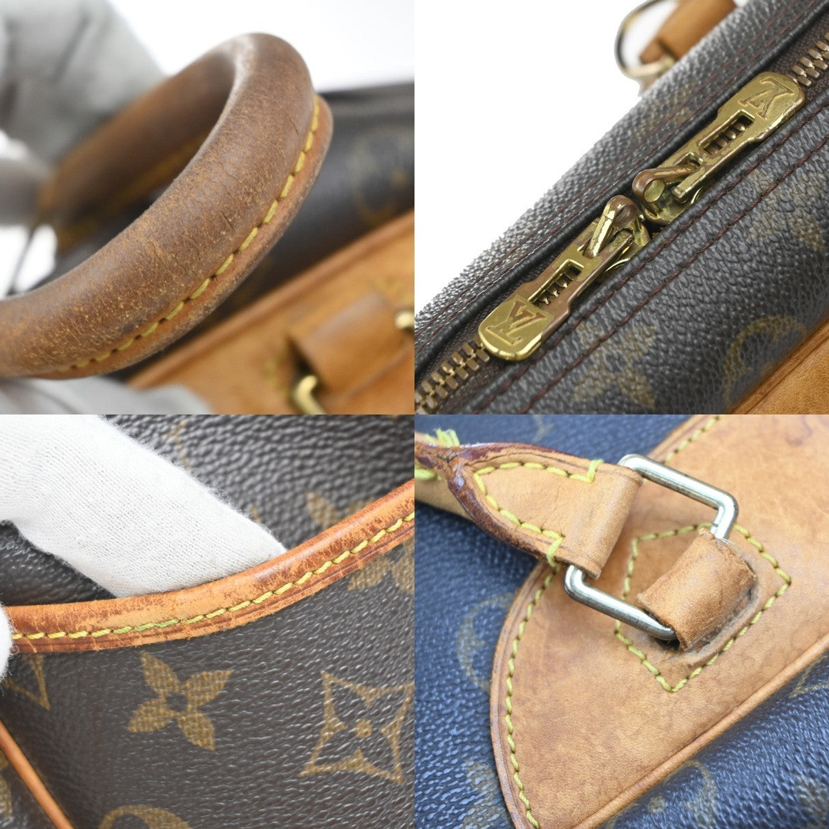 LOUIS VUITTON LV Logo Deauville Hand Bag Monogram Leather Brown M47270 36KP401