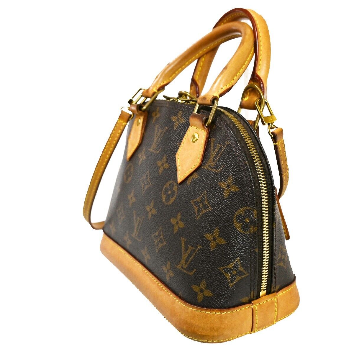 LOUIS VUITTON LV Logo Alma BB Hand Shoulder Bag Monogram Leather M53152 55SH172