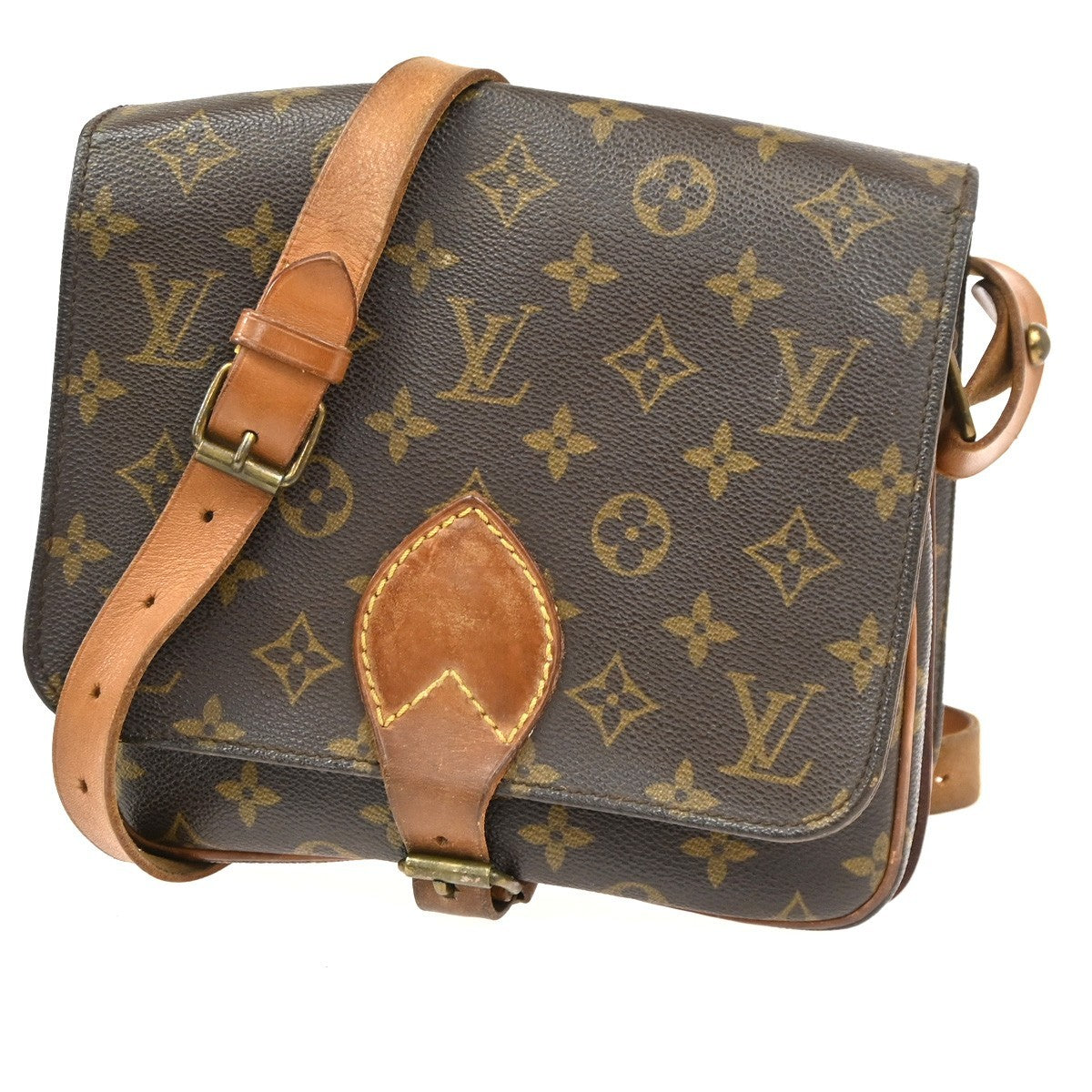 LOUIS VUITTON Cartouchiere MM Shoulder Bag Monogram Leather Brown M51253 30CA972