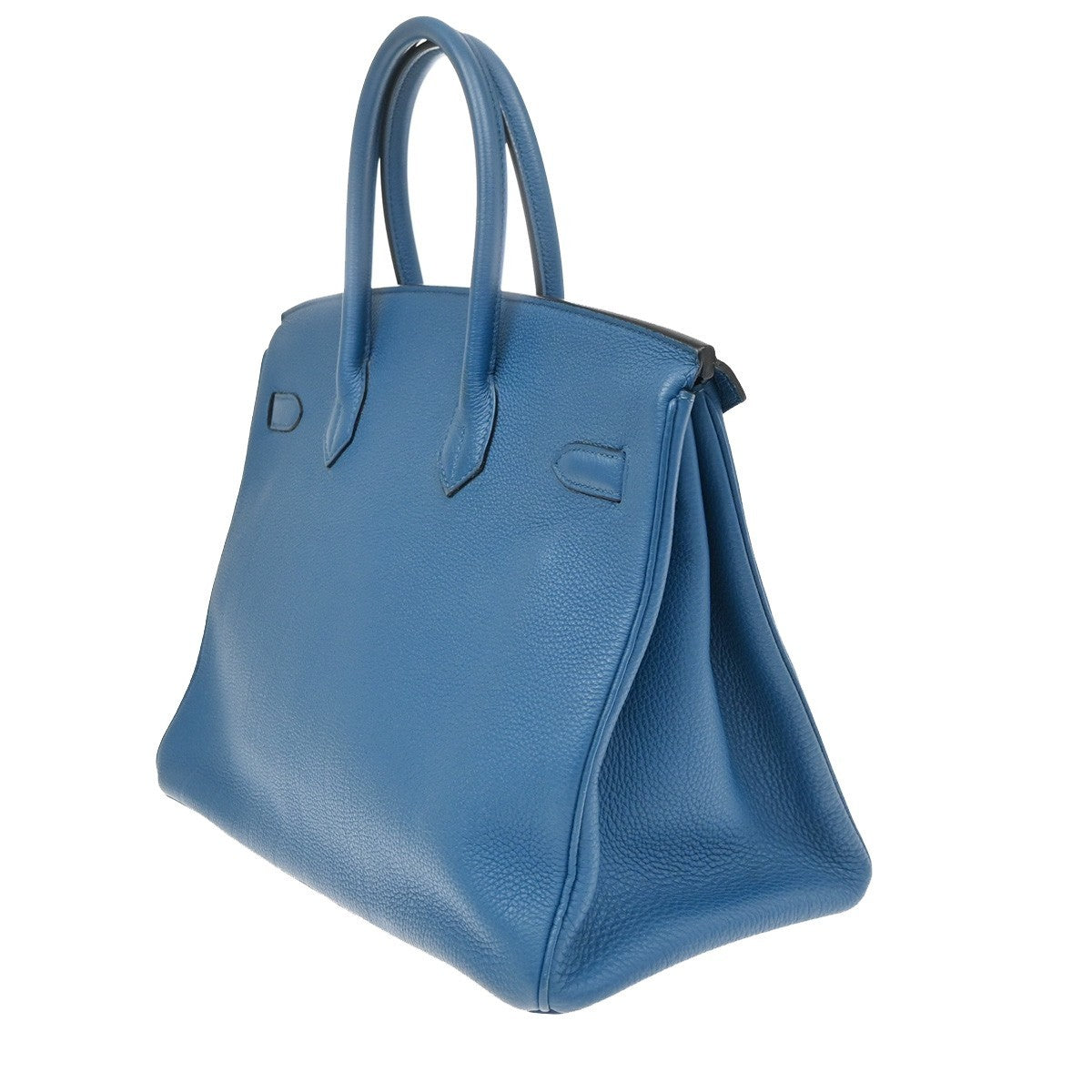 HERMES Birkin 35 Hand Bag Togo Leather Square Q Blue de Galice GHW 6600LC640