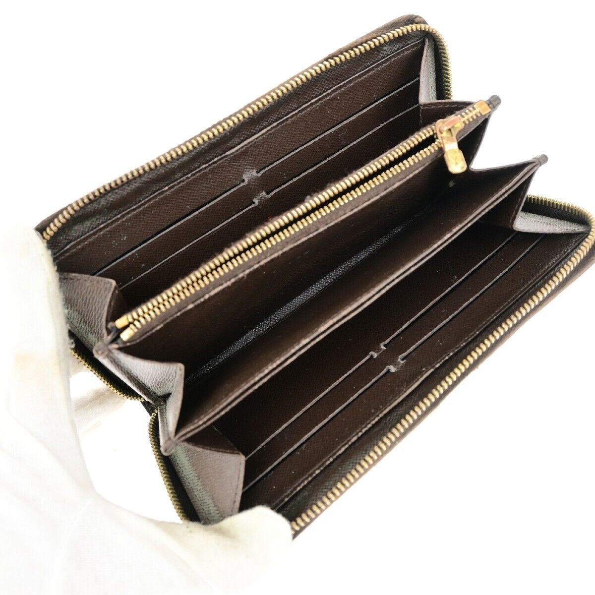 LOUIS VUITTON 3 Set Wallet Monogram Damier Ebene Epi Leather Brown Blue 04EE020