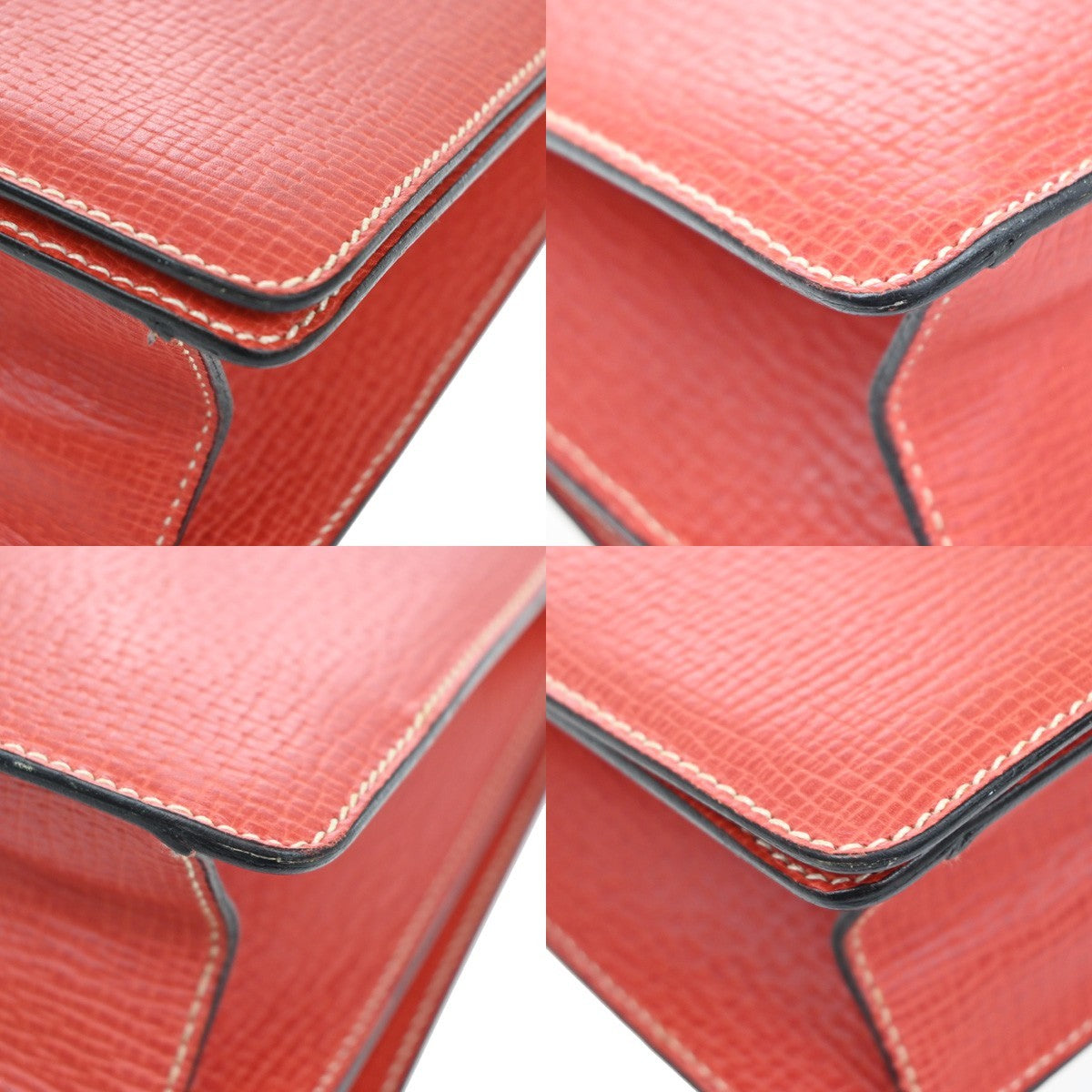 LOEWE Logo Barcelona 2Way Shoulder Bag Embossing Leather Red GHW 82RL551