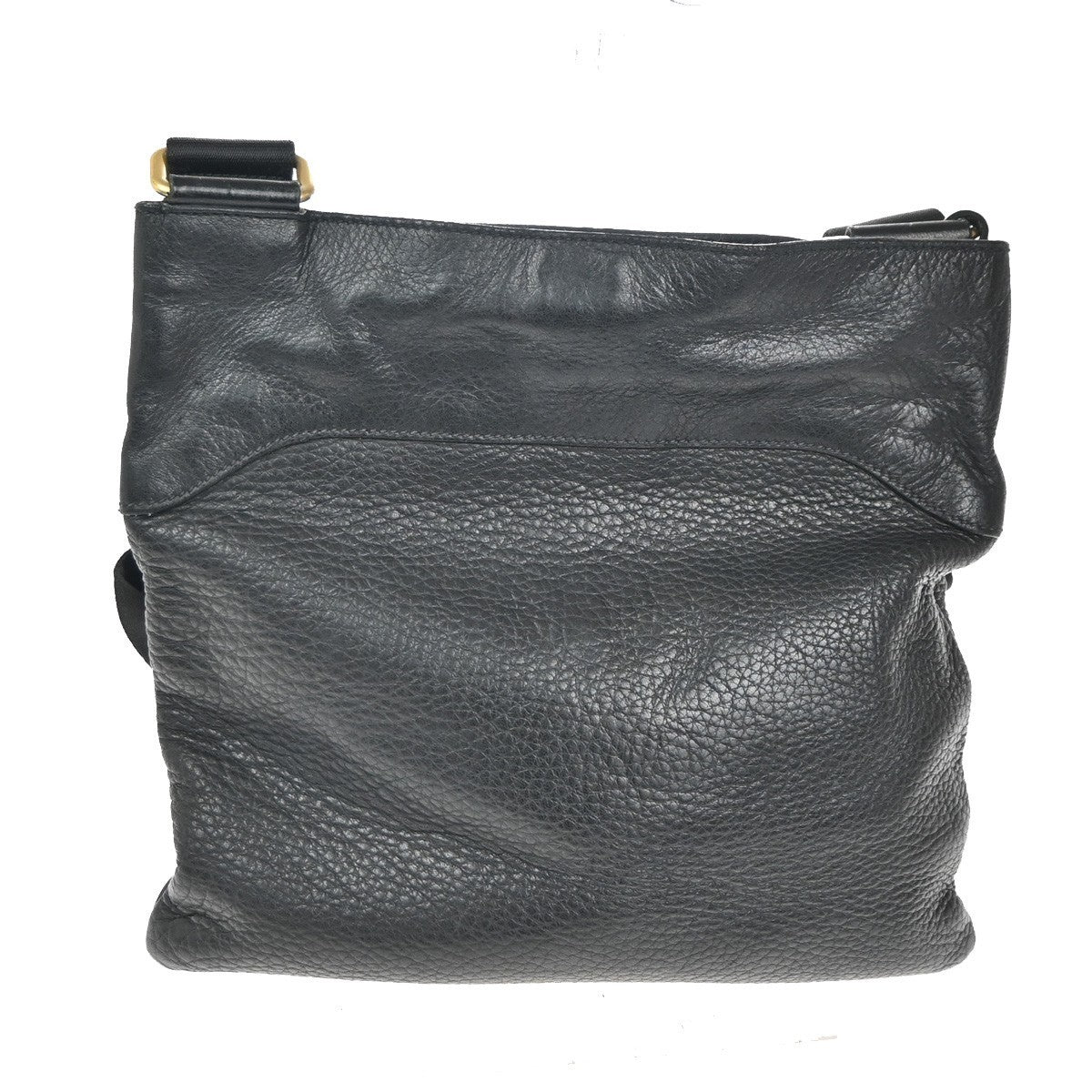 PRADA MILANO Messenger Shoulder Bag Canvas Leather Black GHW  11TA527
