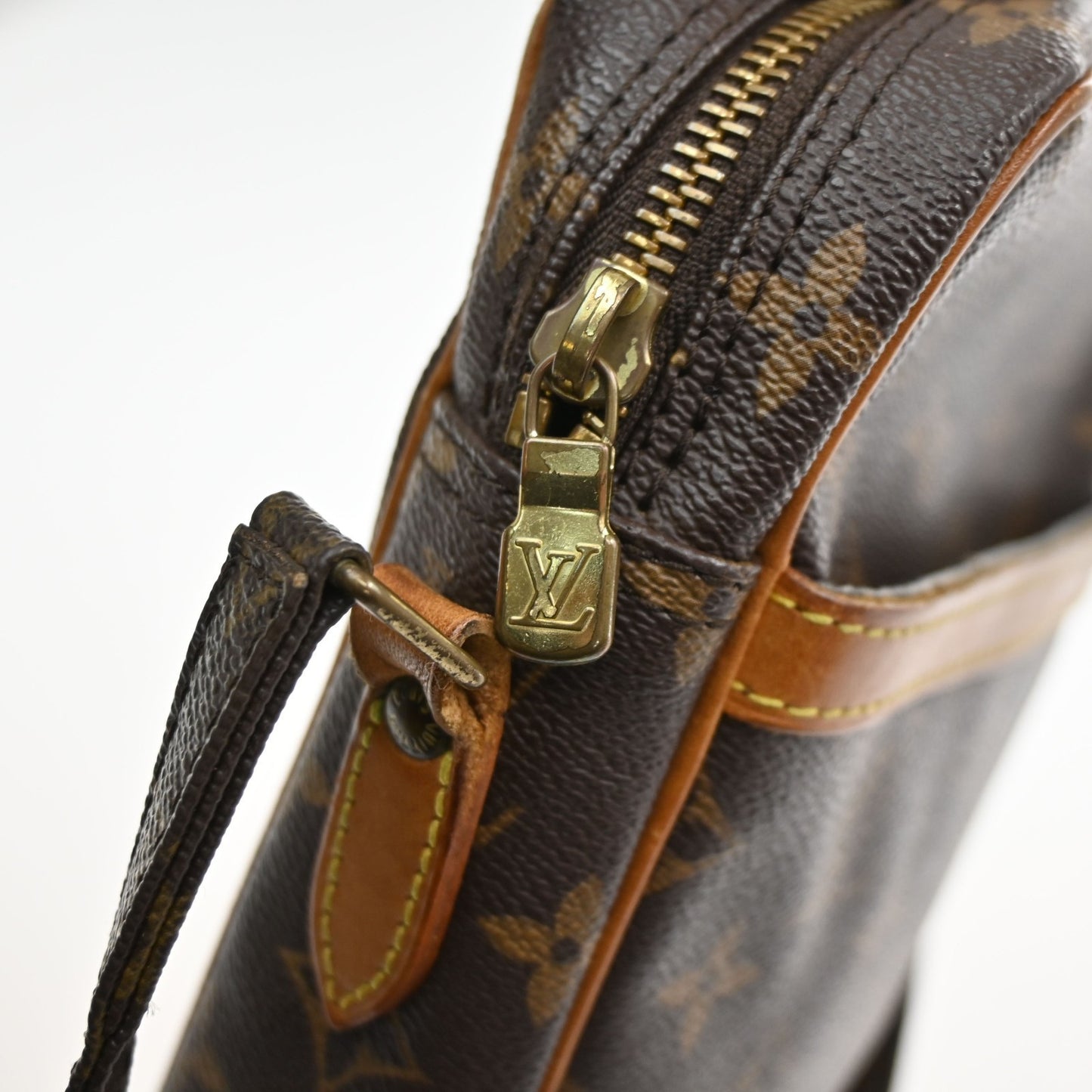LOUIS VUITTON Danube Shoulder Bag Monogram Leather Brown France M45266 34KD142
