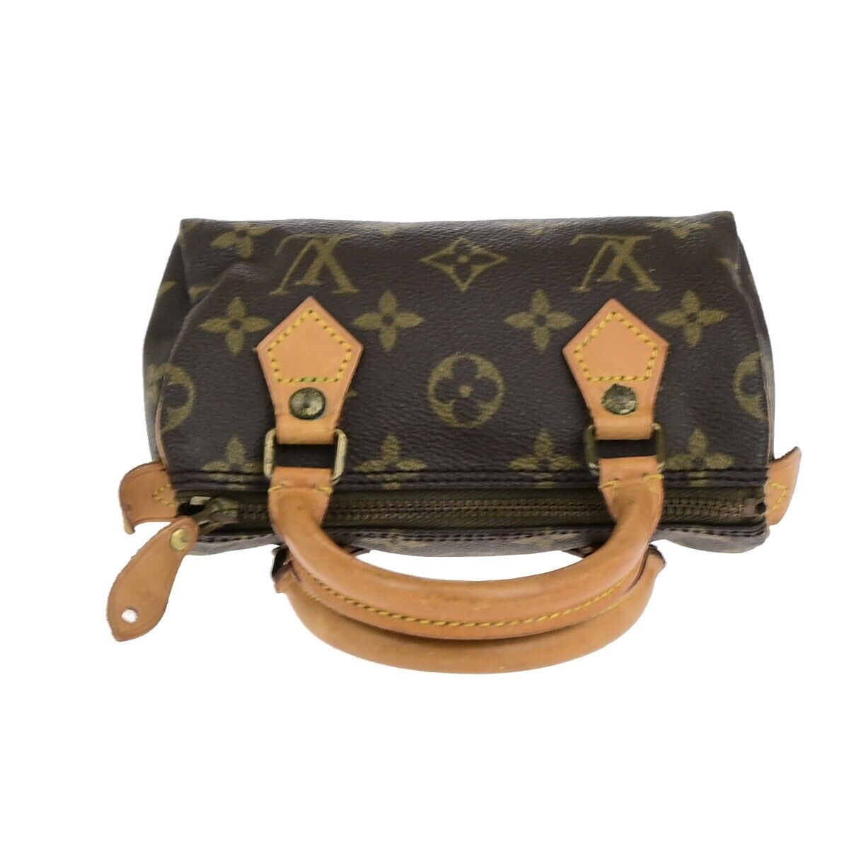 LOUIS VUITTON Mini Speedy Hand Bag Monogram Leather Brown France M41534 79EC996