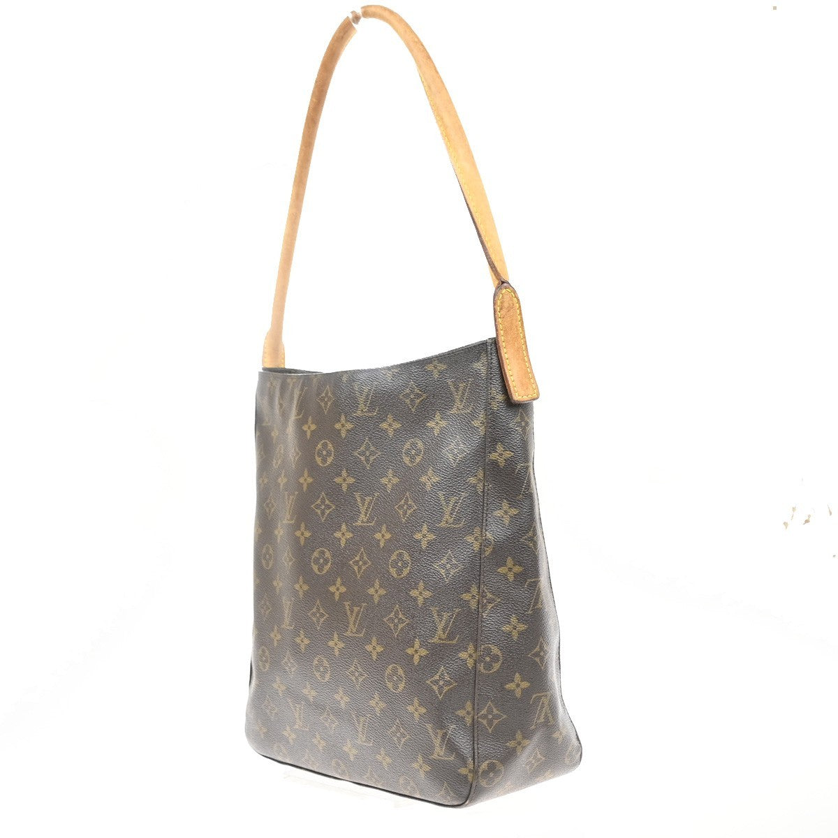 LOUIS VUITTON Logo Looping GM Shoulder Bag Monogram Leather Brown M51145 88YH944