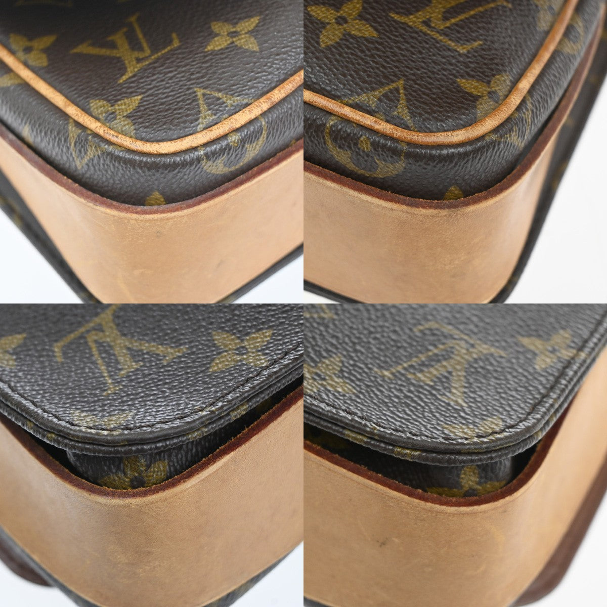 LOUIS VUITTON Cartouchiere MM Shoulder Bag Monogram Leather Brown M51253 70MA497