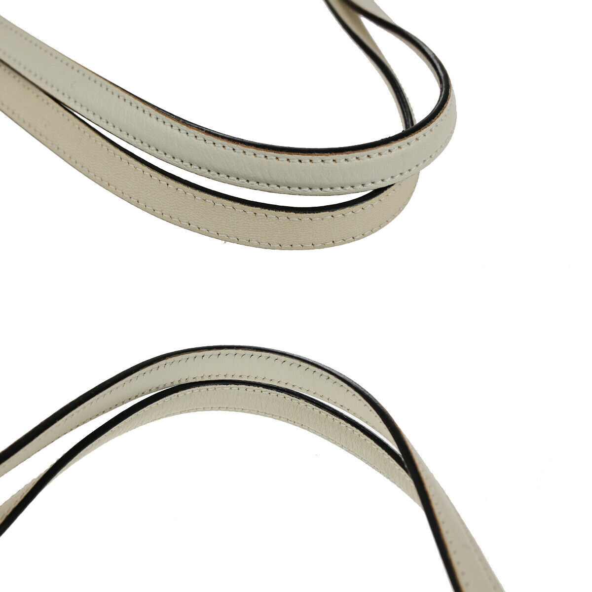 GUCCI Logo Horsebit GG Pattern Shoulder Bag Canvas Leather Brown White 20YG552