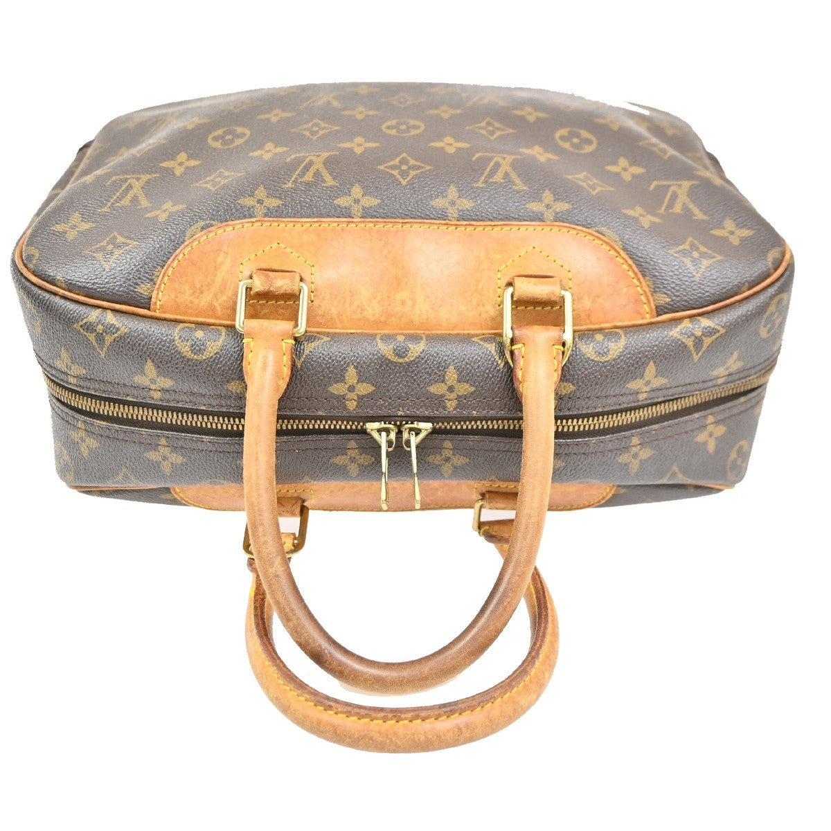 LOUIS VUITTON LV Logo Deauville Hand Bag Monogram Leather Brown M47270 31PA084