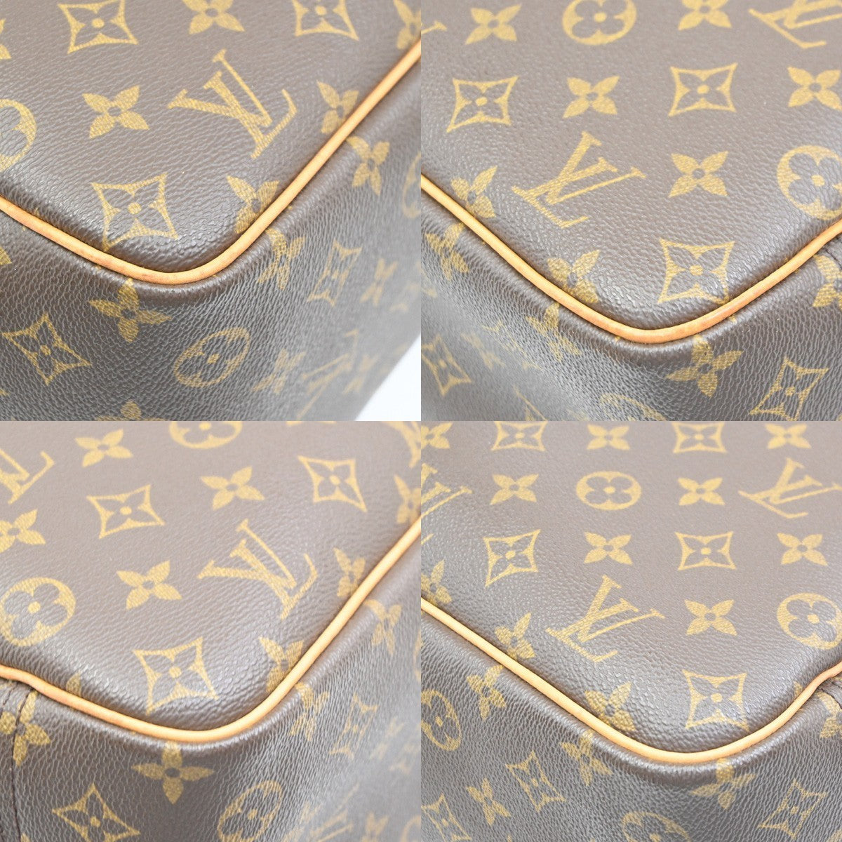 LOUIS VUITTON LV Logo Deauville Hand Bag Monogram Leather Brown M47270 74PA105